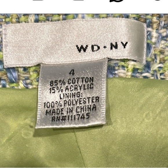 WD NY EUC Vintage Green and White Tweed skirt, size 4. - Picture 4 of 5